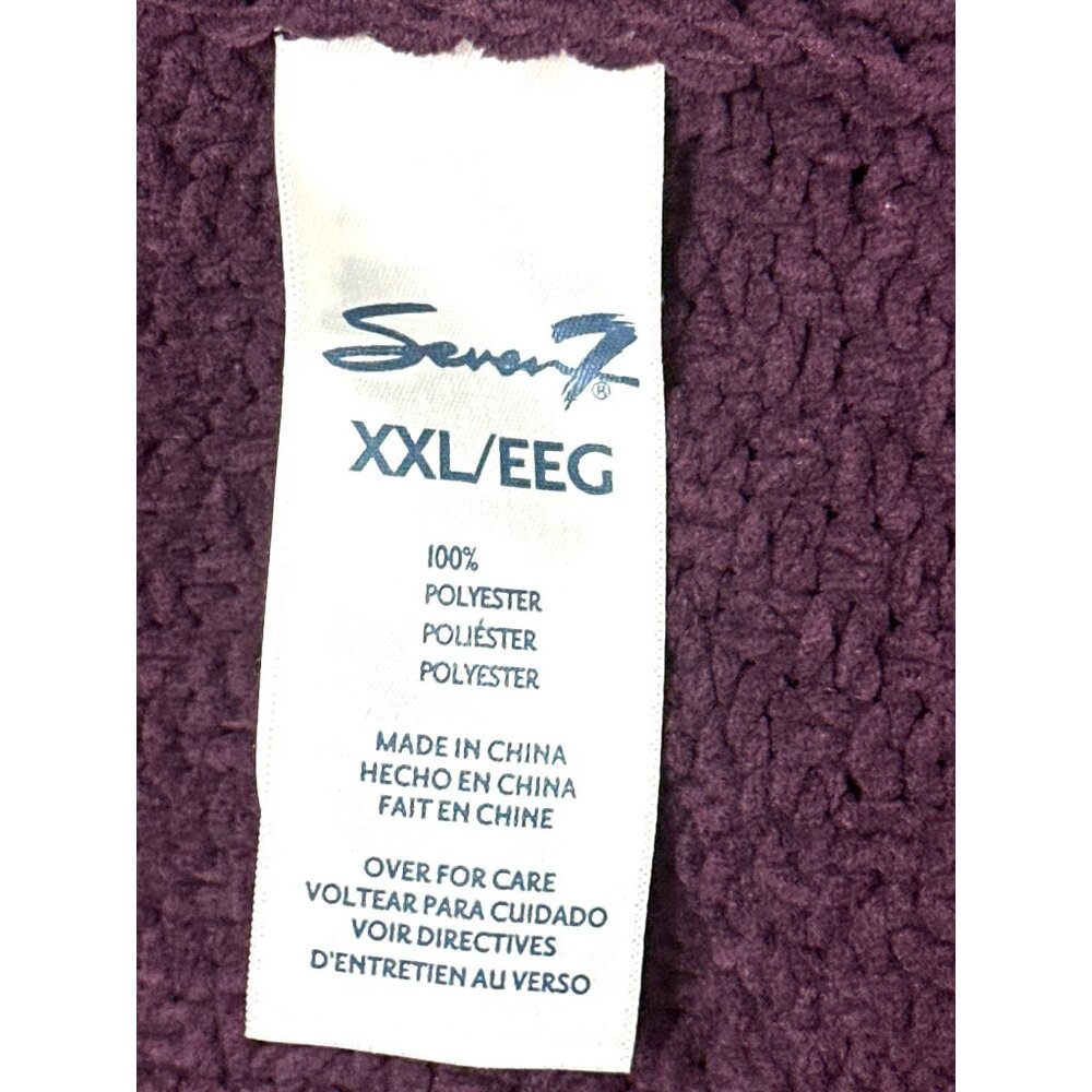 Seven7 Cable Knit Purple Cowl Neck Sweater Cozy Premium Quality Brand Size XXL - Picture 6 of 11
